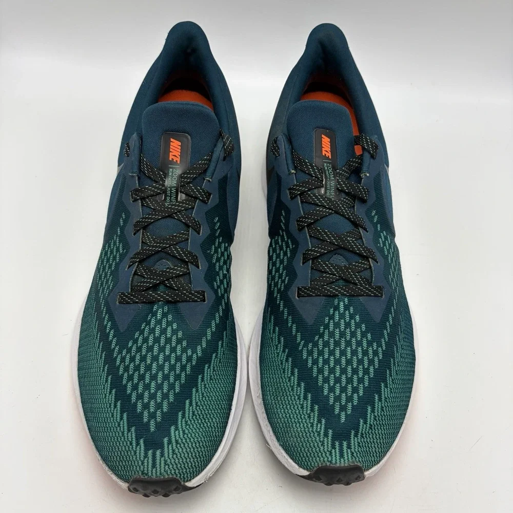 Nike Sneakers Mens 12 Zoom Winflo 6 Midnight Turquoise Green Running Shoes